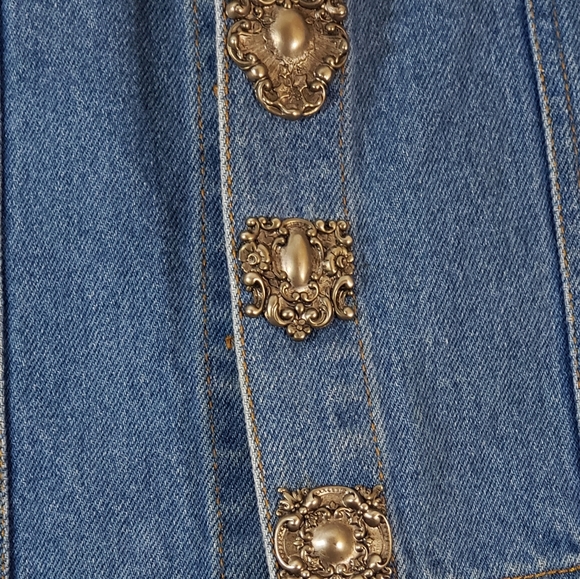 Denim Vest Sz L Angel Embellishments EUC - Picture 5 of 6